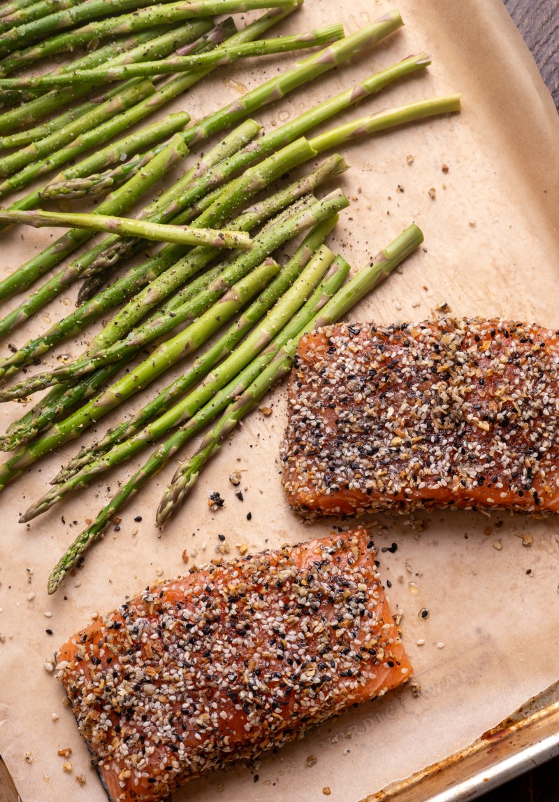 Sheet Pan Everything Salmon and Asparagus