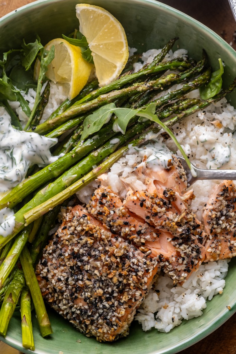 Sheet Pan Everything Salmon and Asparagus