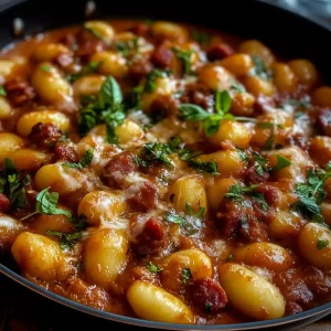 Gnocchi with Chorizo and Creamy Harissa Sauce