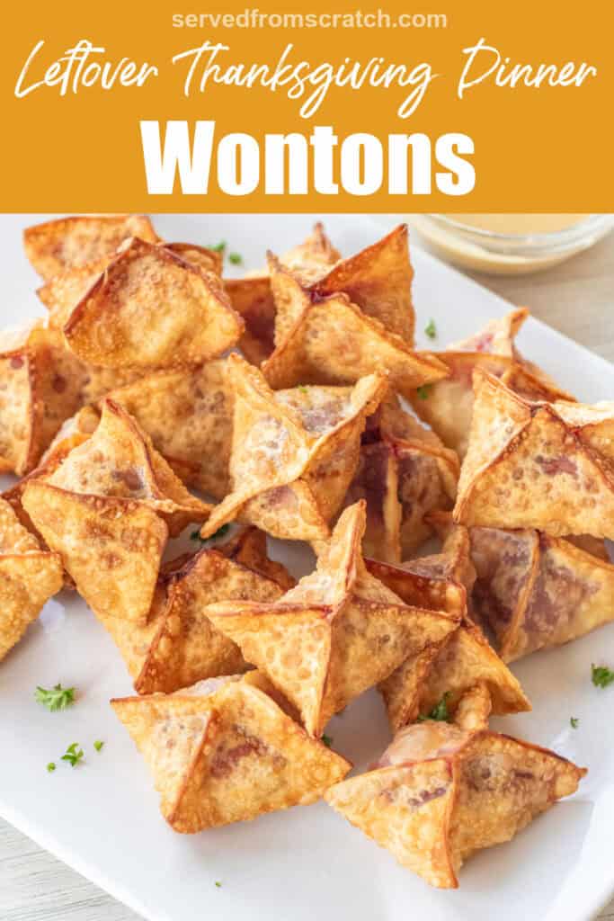 a plate of crispy wontons.
