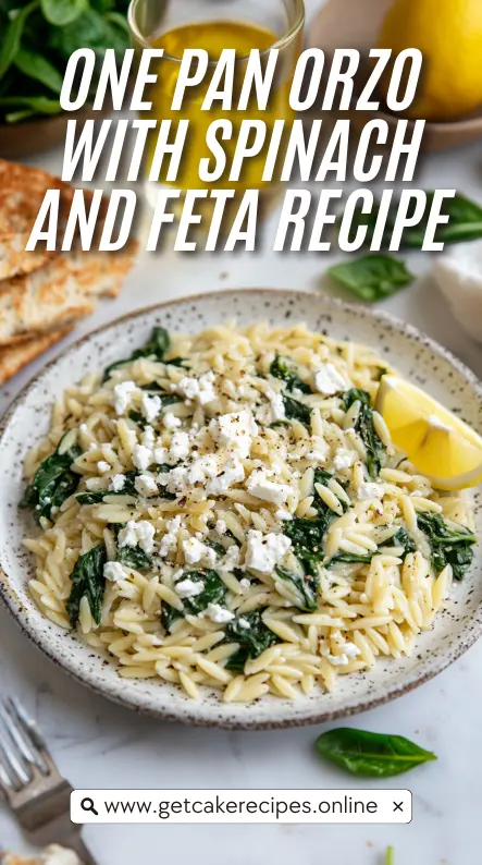 One Pan Orzo with Spinach and Feta Recipe