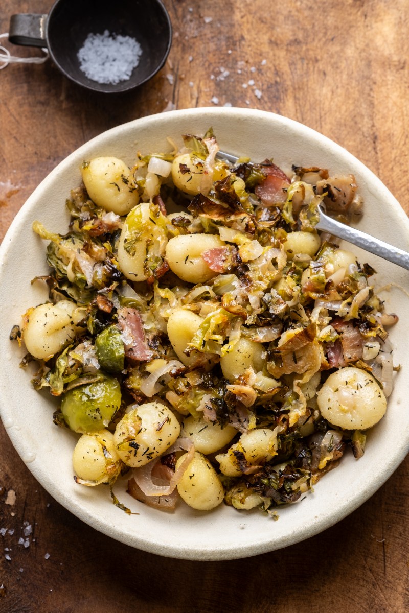 Sheet Pan Gnocchi with Brussel Sprouts and Bacon
