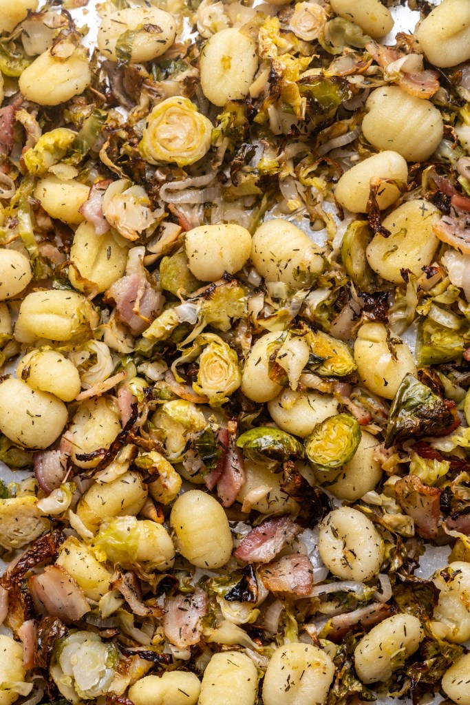 Sheet Pan Gnocchi with Brussel Sprouts and Bacon