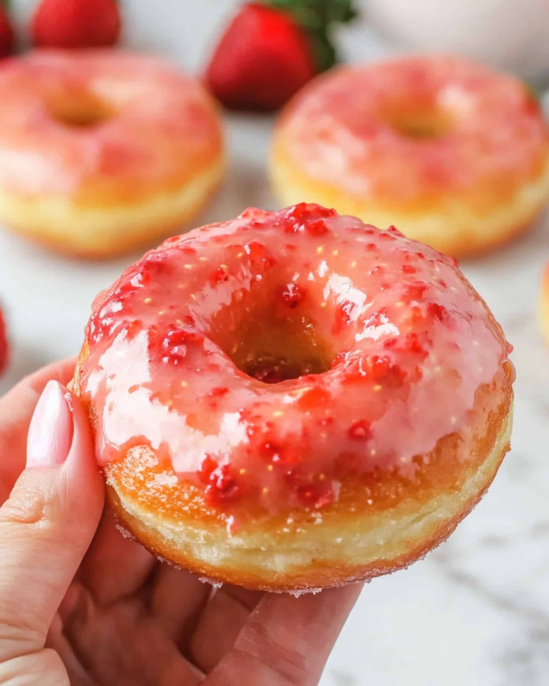 Vanilla Donuts with Strawberry Glaze Recipe