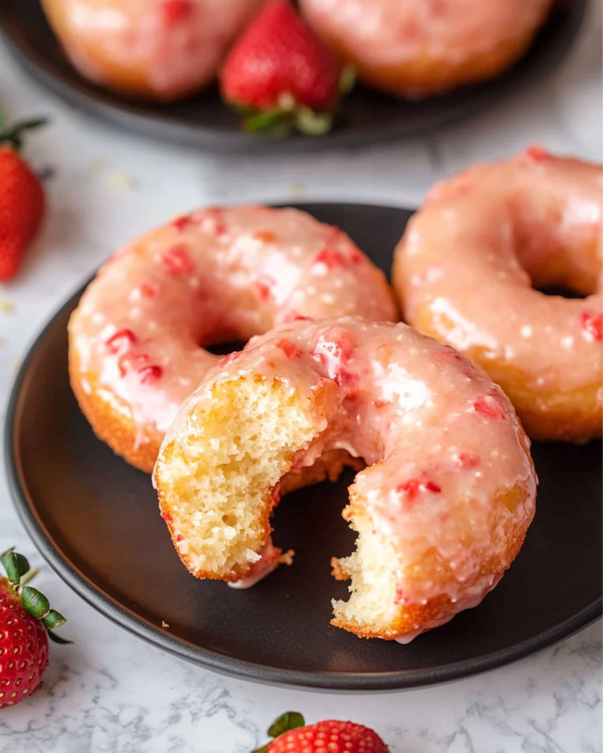 Vanilla Donuts with Strawberry Glaze Recipe