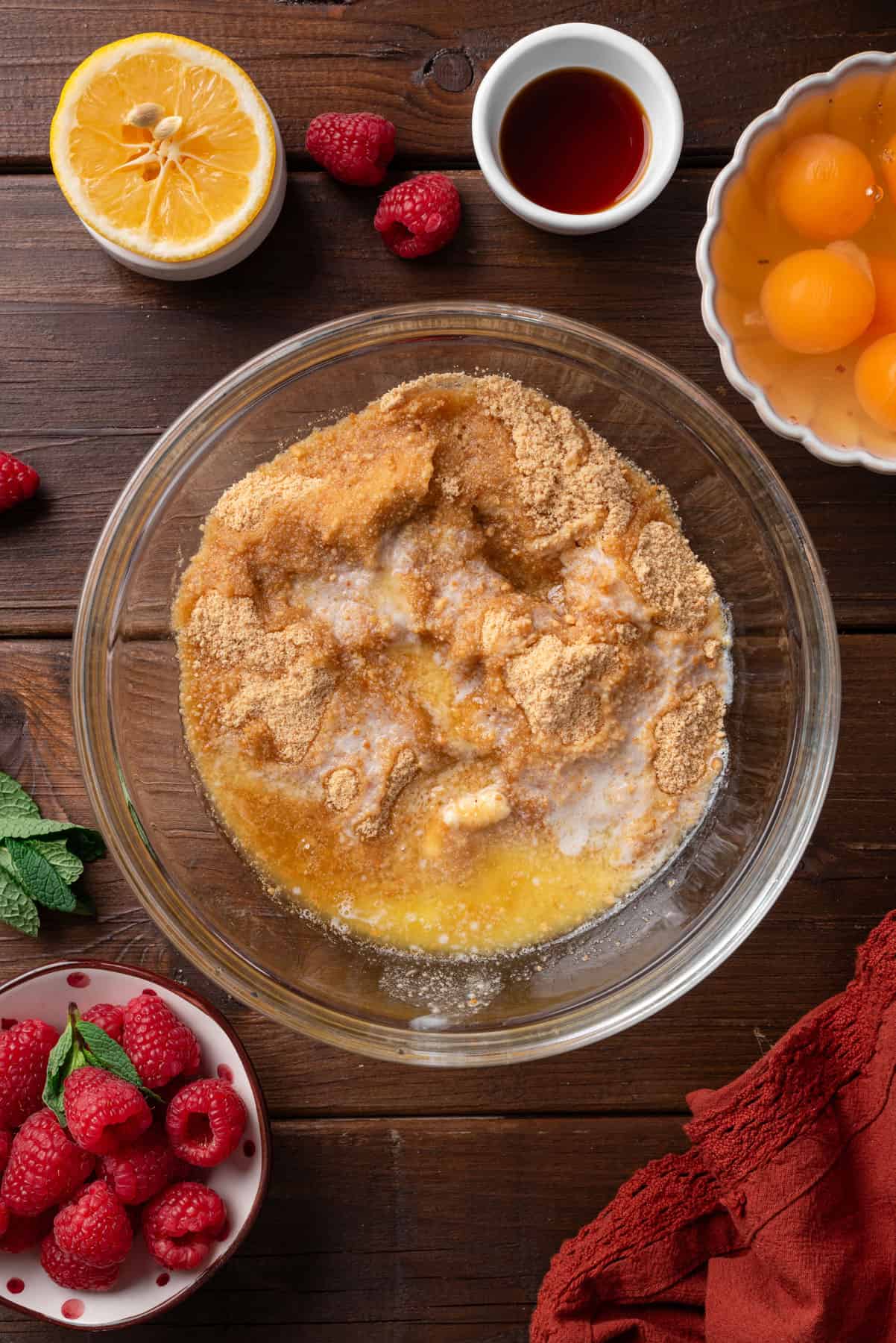 Crust ingredients in a bowl.