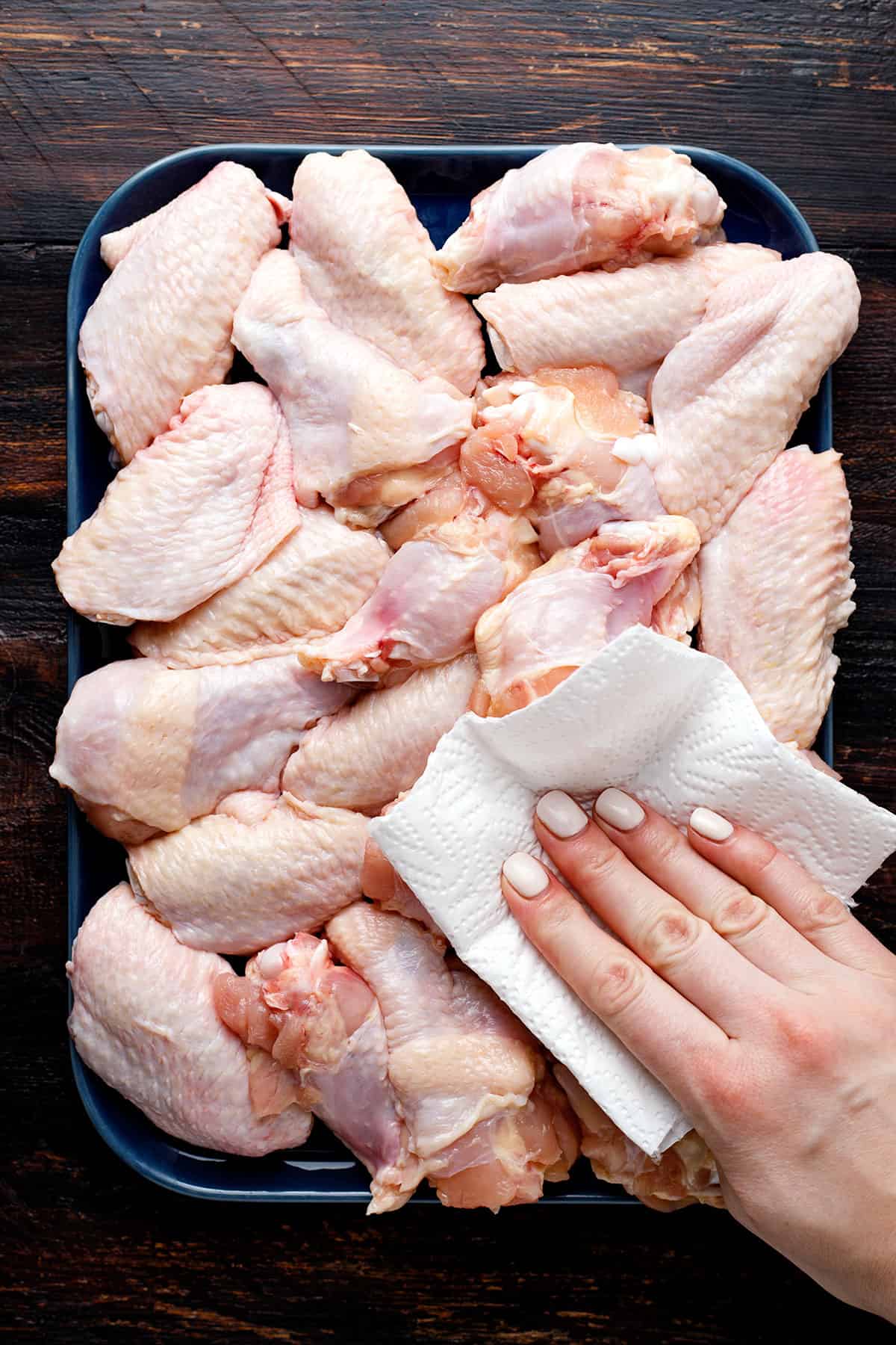 pat dry chicken wings.