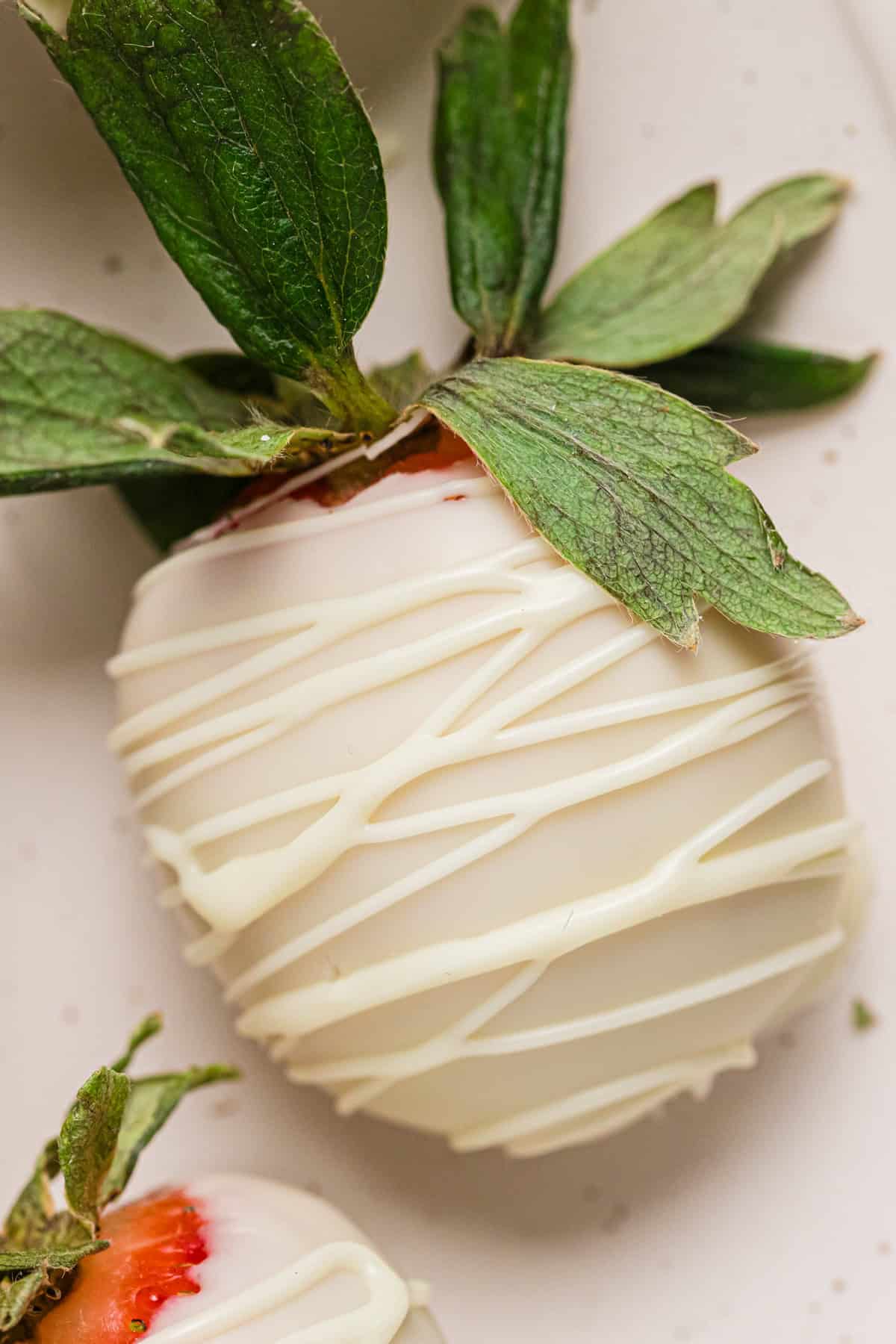 White chocolate covered strawberry.