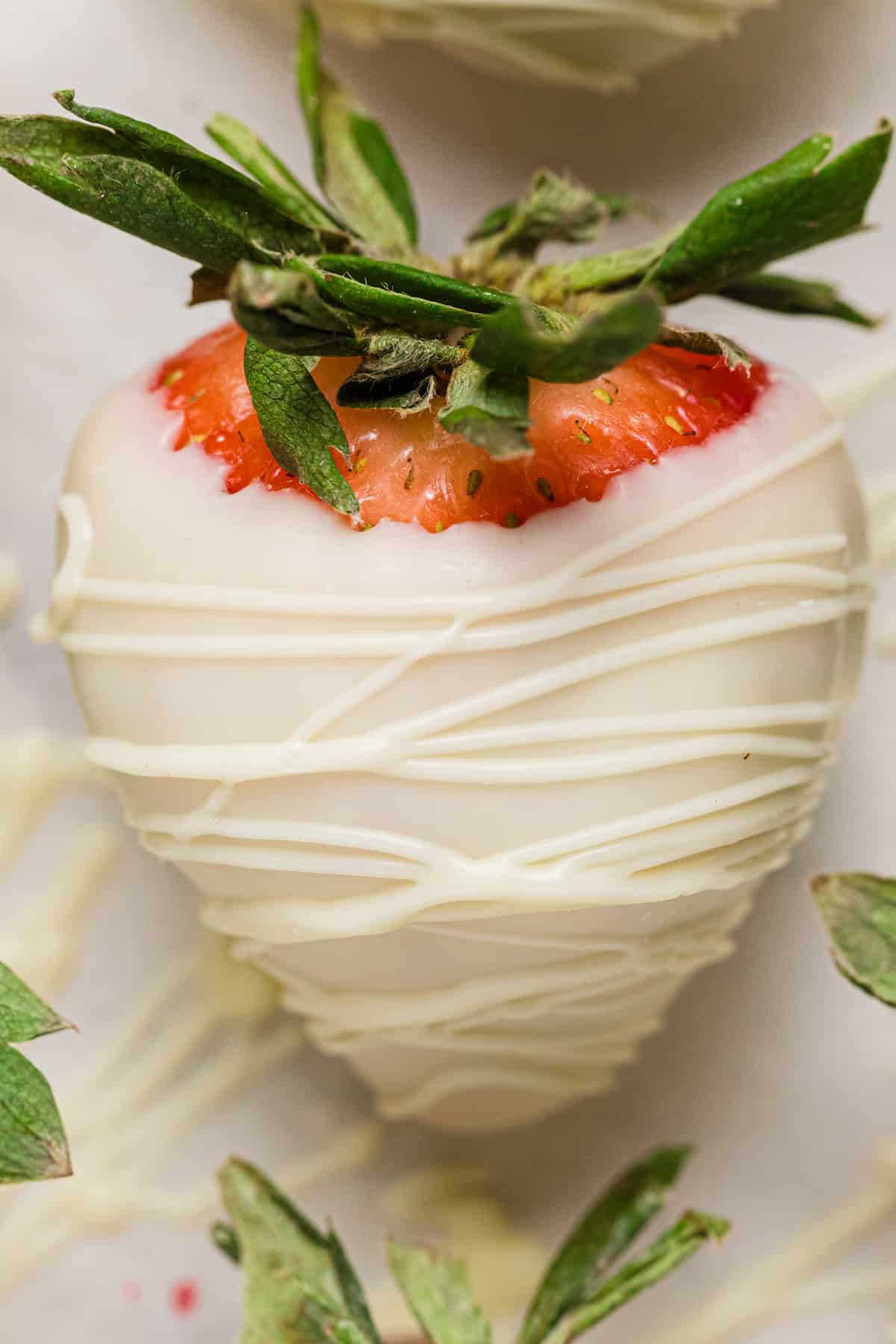 White chocolate covered strawberry.