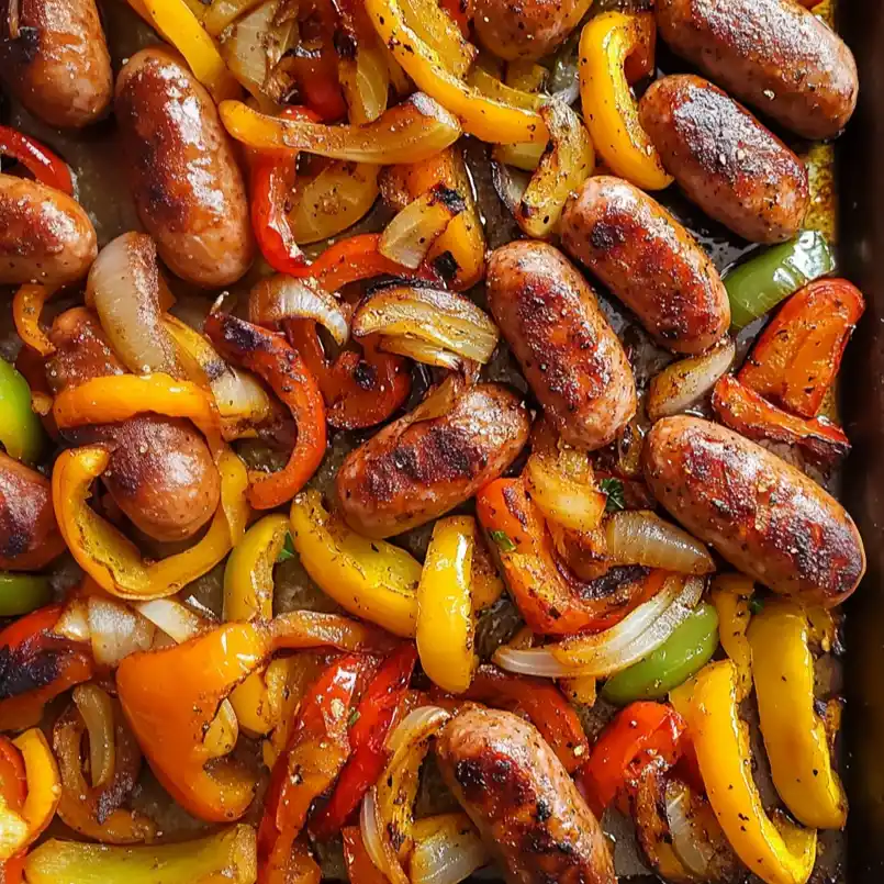 sheet pan sausage peppers and onions