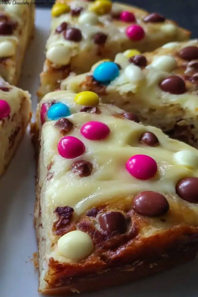 White Chocolate Brownie Pizza