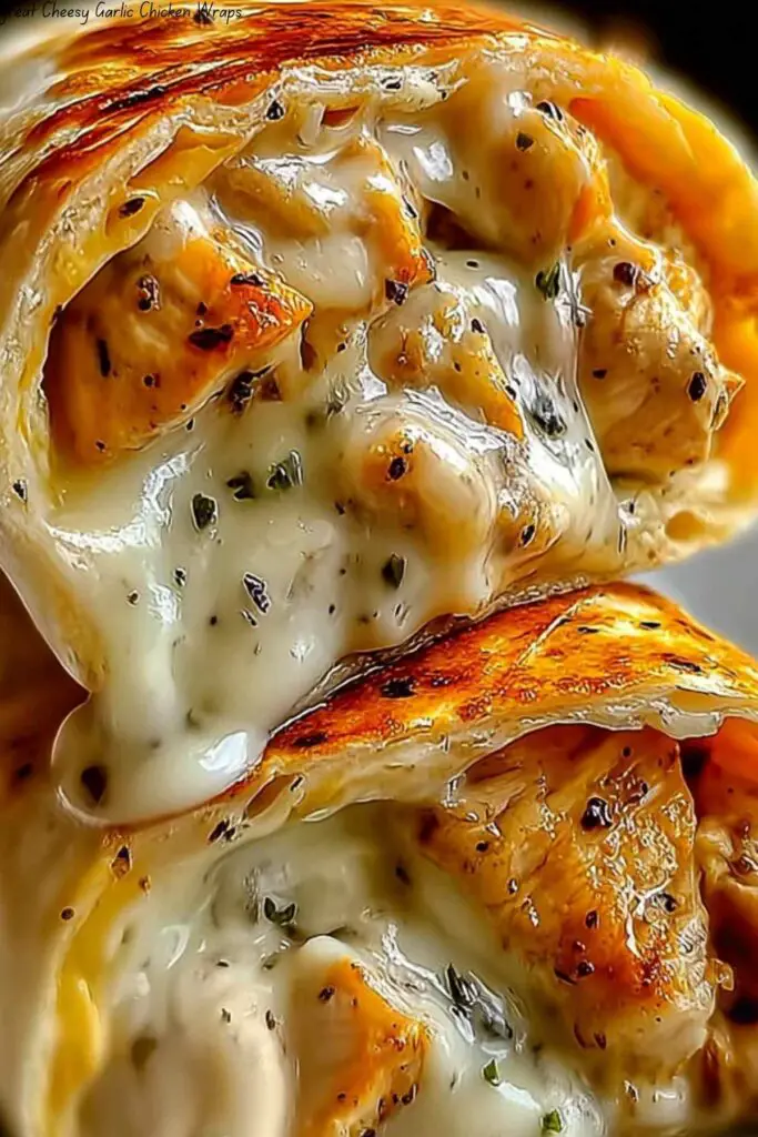 Great Cheesy Garlic Chicken Wraps