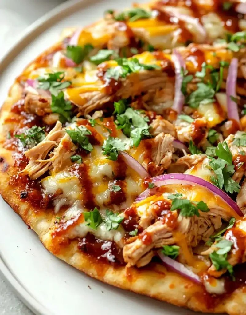 BBQ Chicken Flatbread close up