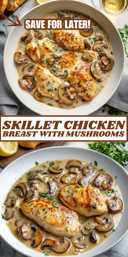 Skillet Chicken Breast with Mushrooms Recipe