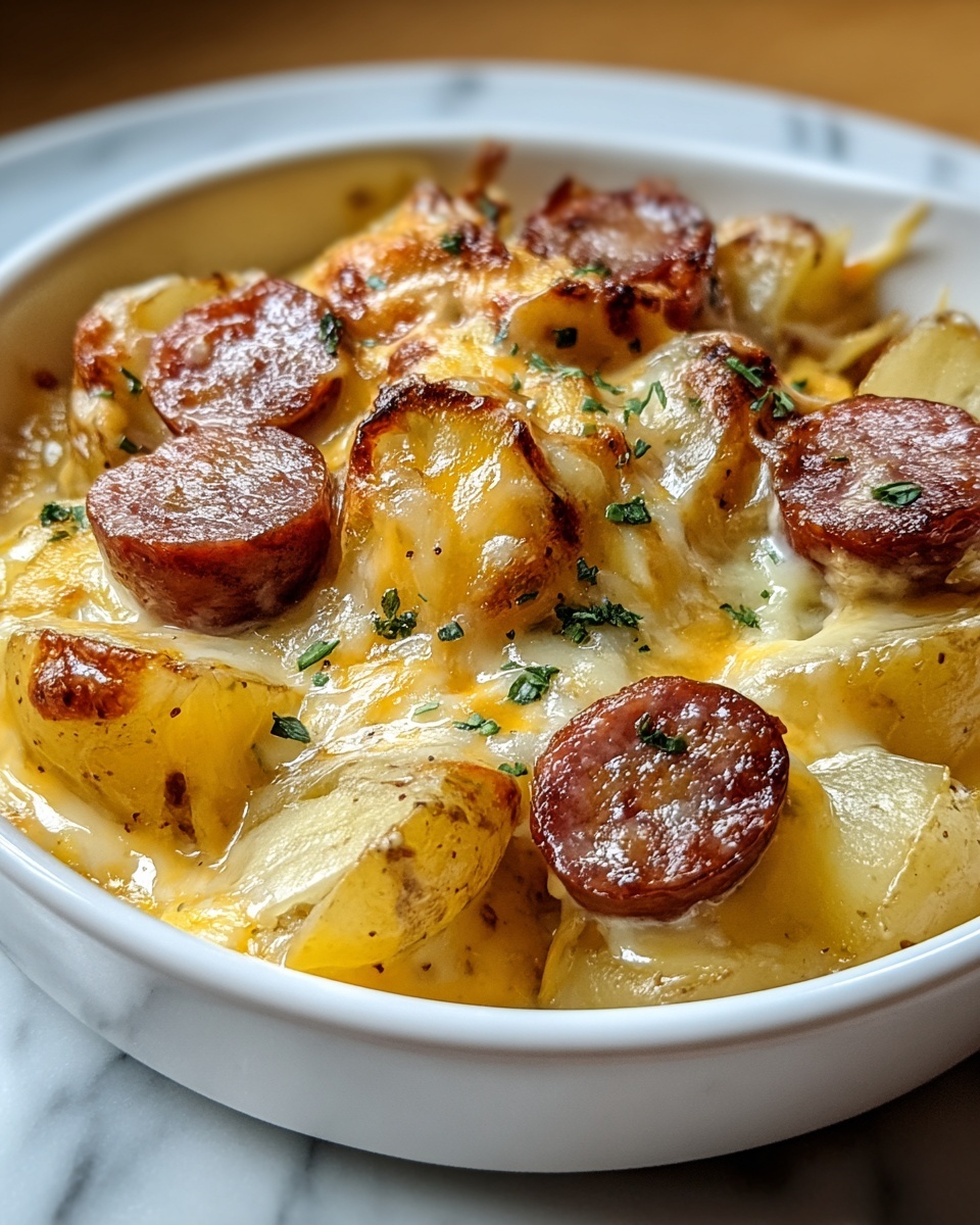 Cheesy Ranch Potatoes and Smoked Sausage Recipe - Recipe Image