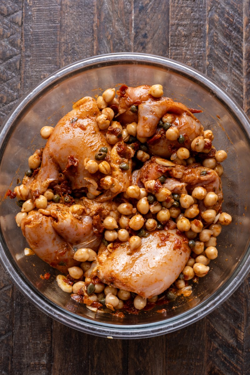Sheet Pan Sun Dried Tomato Chicken and Chickpeas